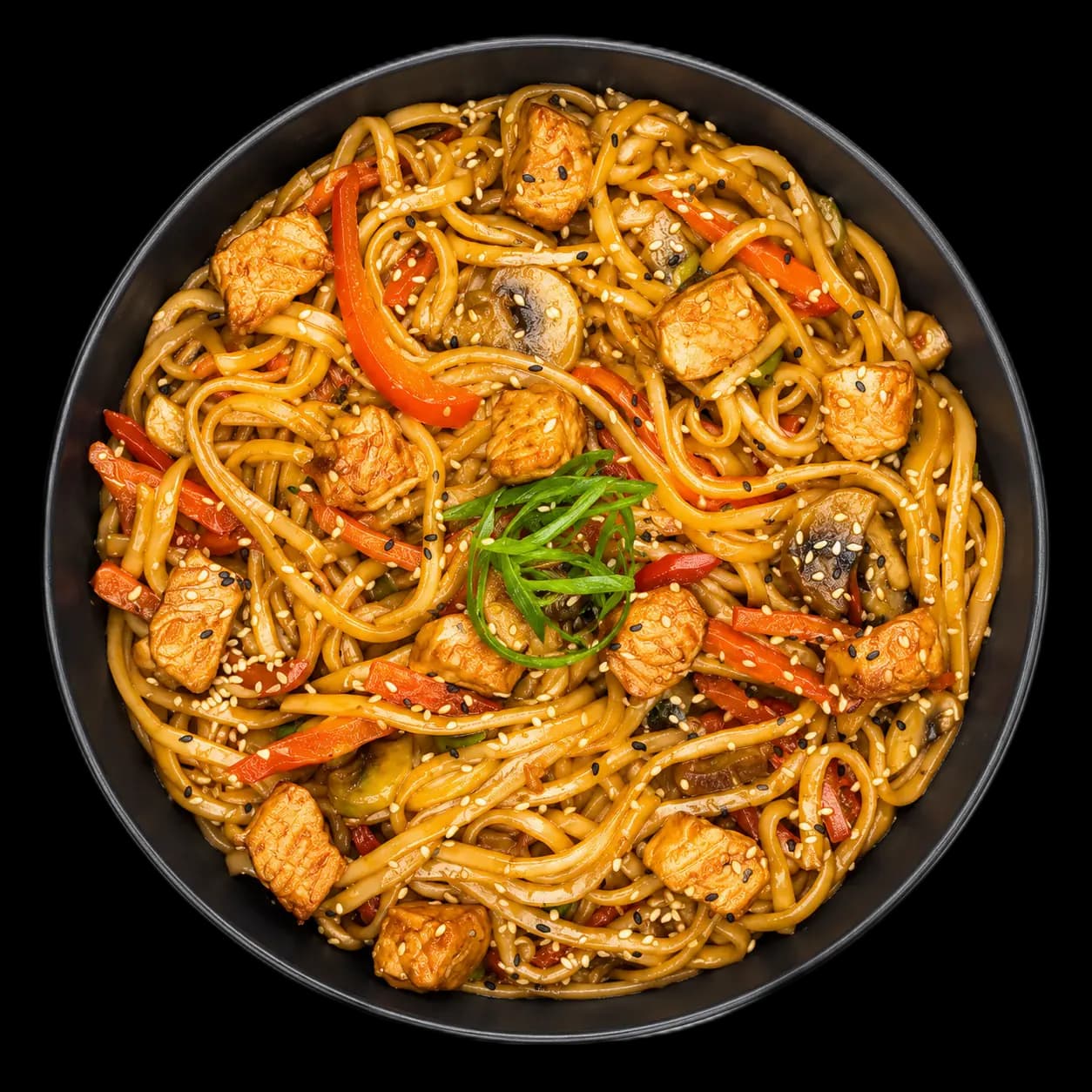 Udon with salmon