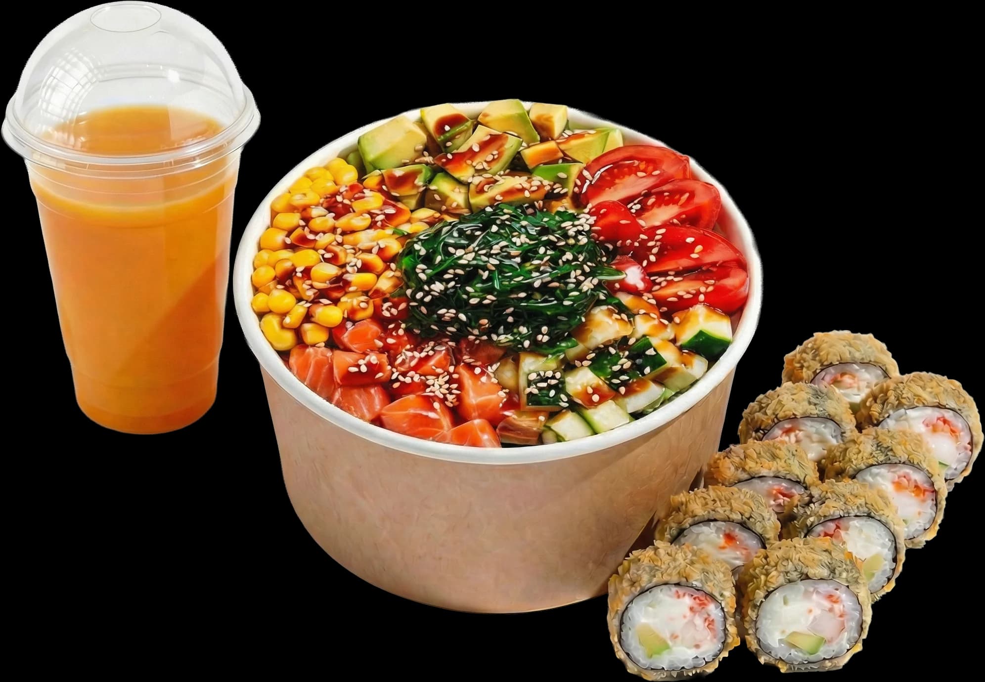 Maui + Tempura Somon + Fresh