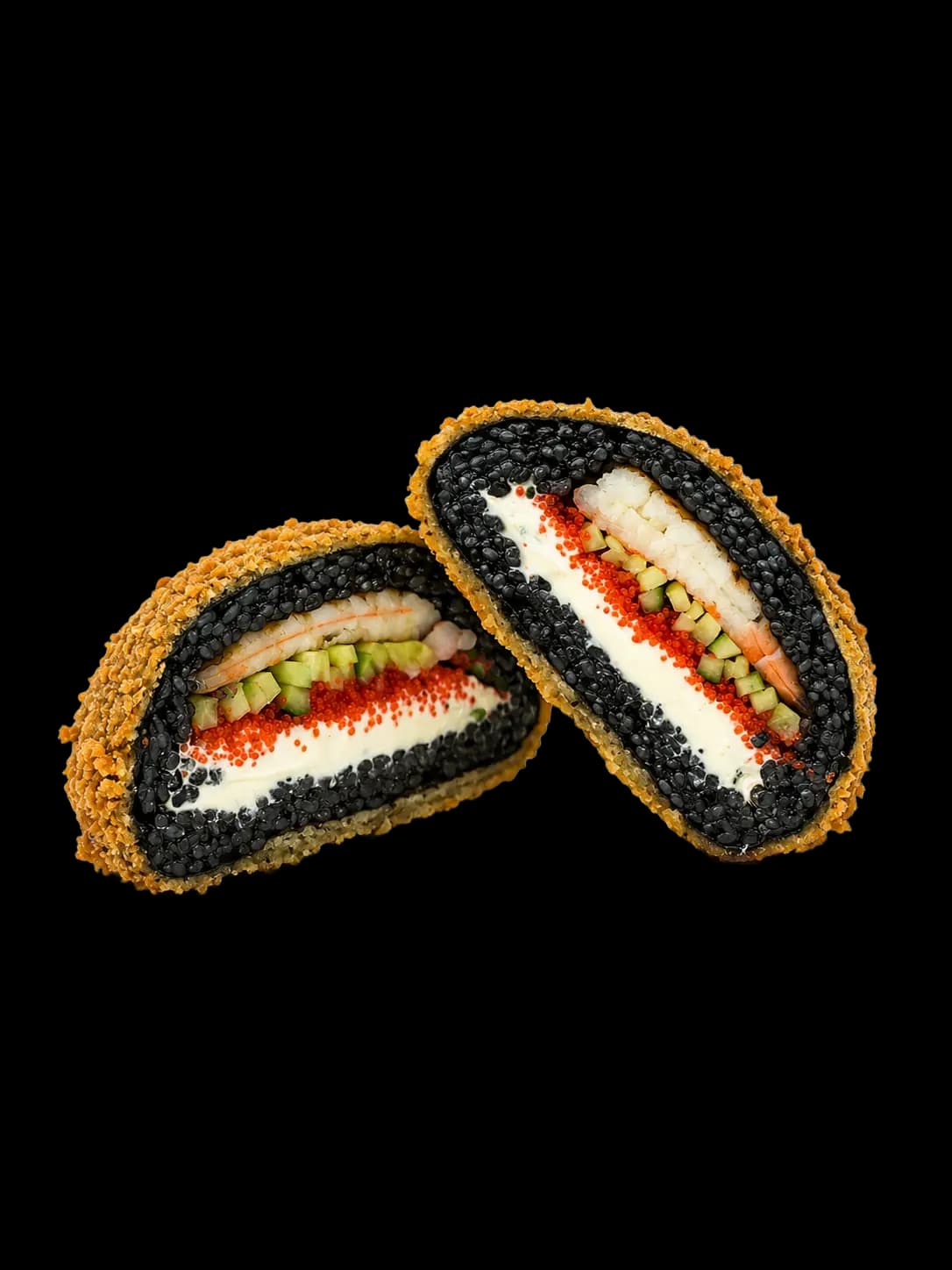 Black sushi burger creveți