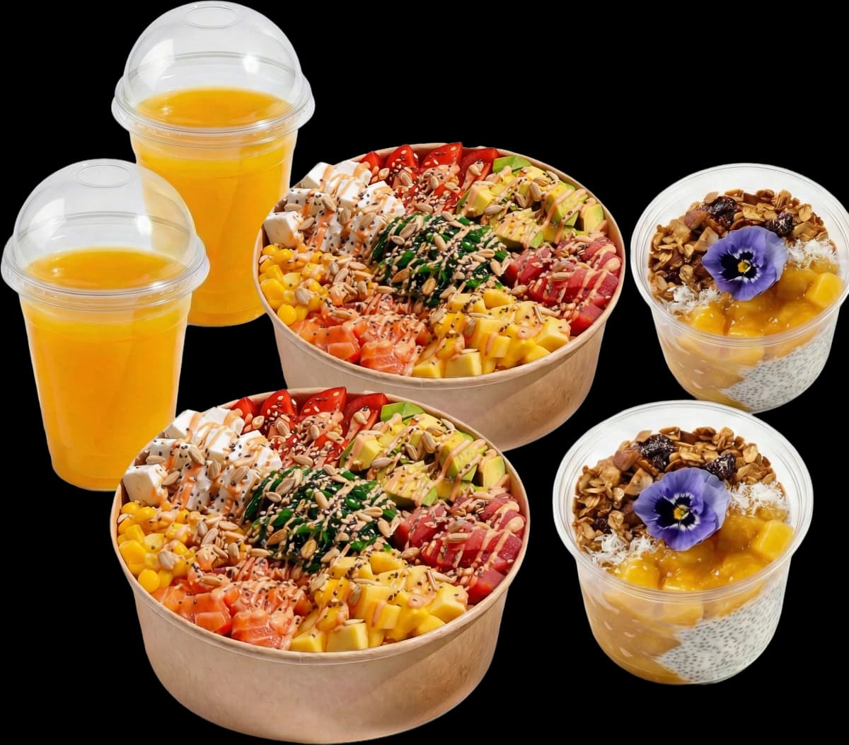 2 Tiki God + 2 Chia Mango 2 + 2 Fresh